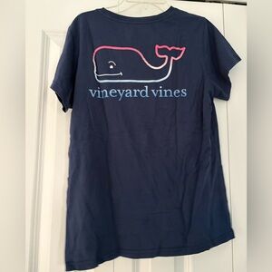 Vineyard Vines Blue Tee with Pink Whale